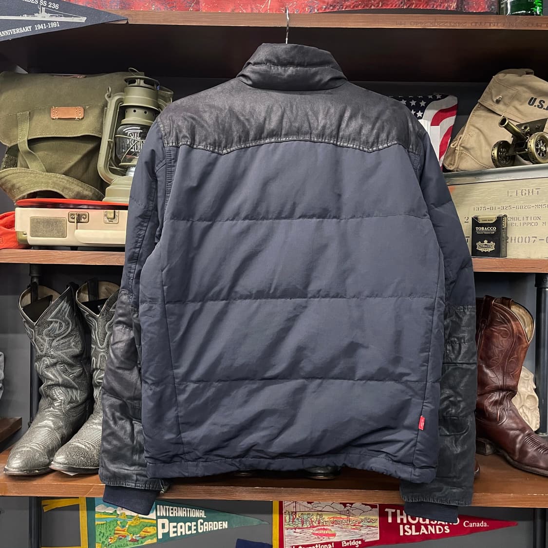 리바이스 501 덕 다운 레더 패치 푸퍼 패딩 자켓 N61 상품이미지2