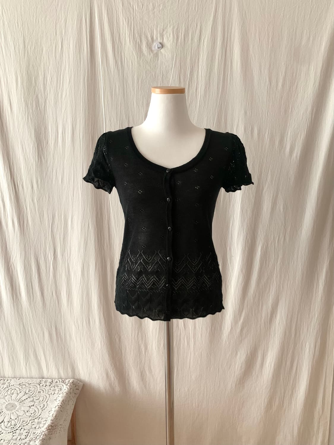 블랙 모리 펀칭 가디건 상품이미지6