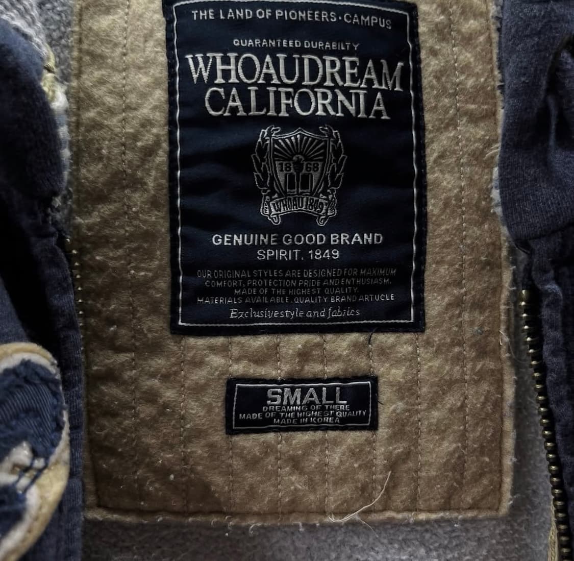 후아유 빈티지 네이비 후드집업 상품이미지2