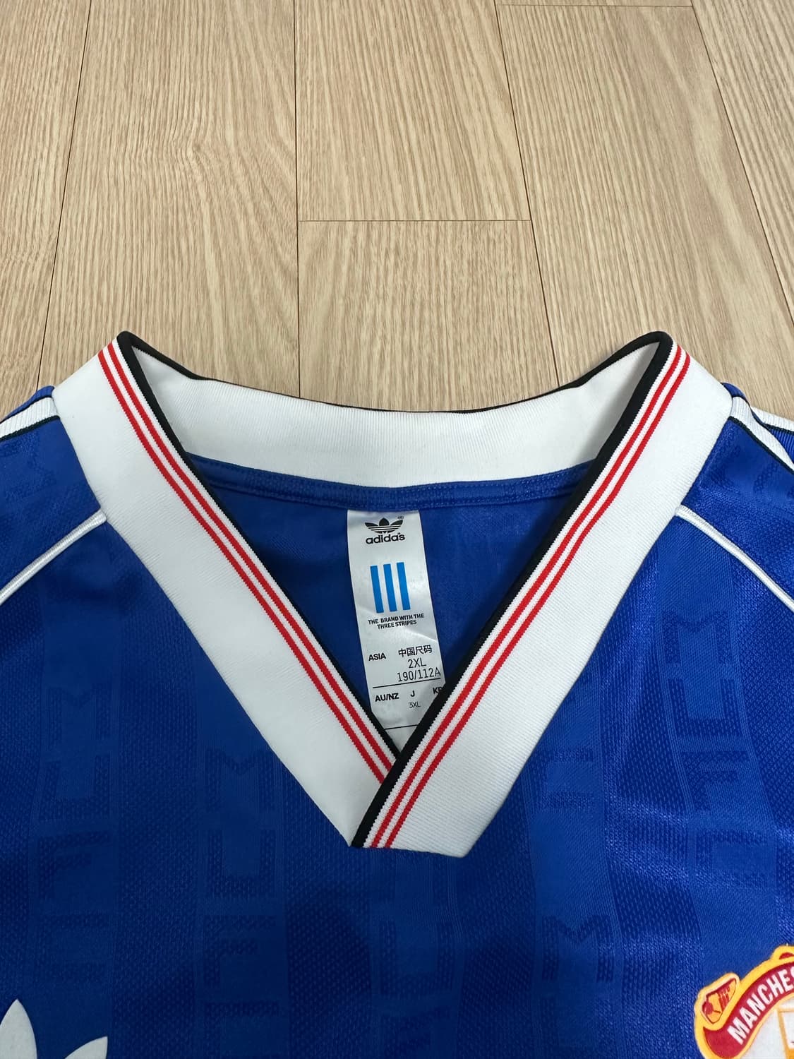 아디다스 맨체스터 유나이티드 1988/90 저지 컬리지에이트 로얄 2XL 상품이미지4