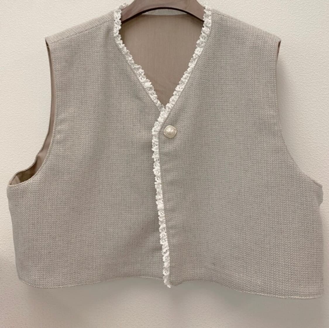 울 레이스 양면 리버시블 베스트 조끼 뷔스티에 상품이미지10