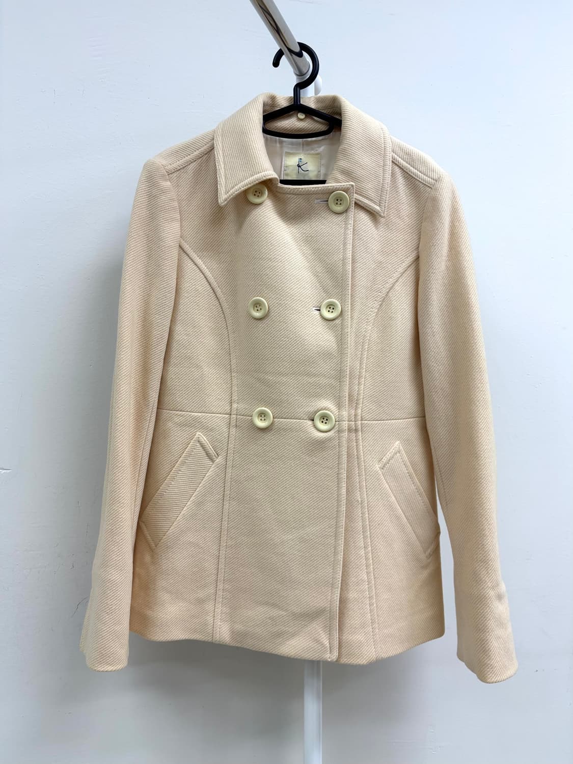빈티지 아이보리 더블 코트 자켓 상품이미지7