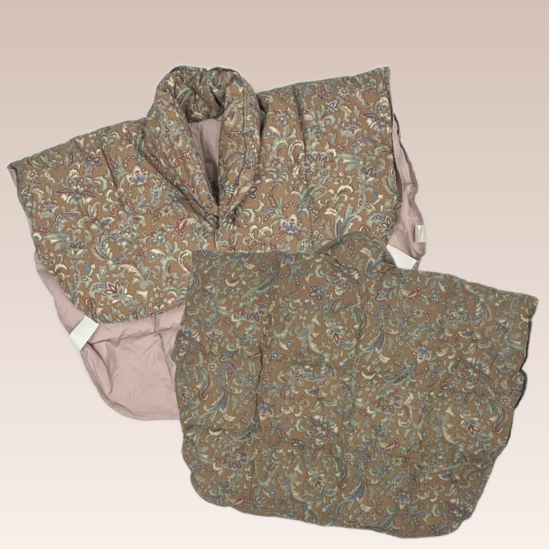 🪶일본 에스닉 플라워 베스트 쪼끼 패딩🪶 그런지 히피 하구미 케이프  상품이미지1