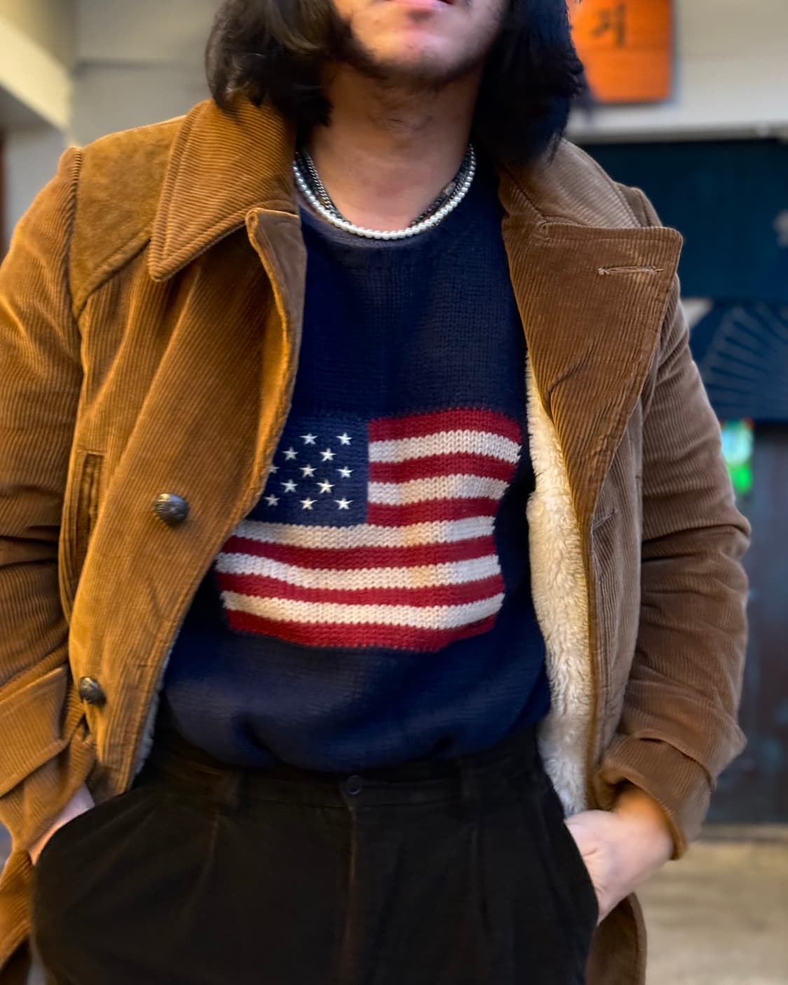 70-80‘s 메이드인 캐나다 코듀로이 셰르파 코트 40 상품이미지9