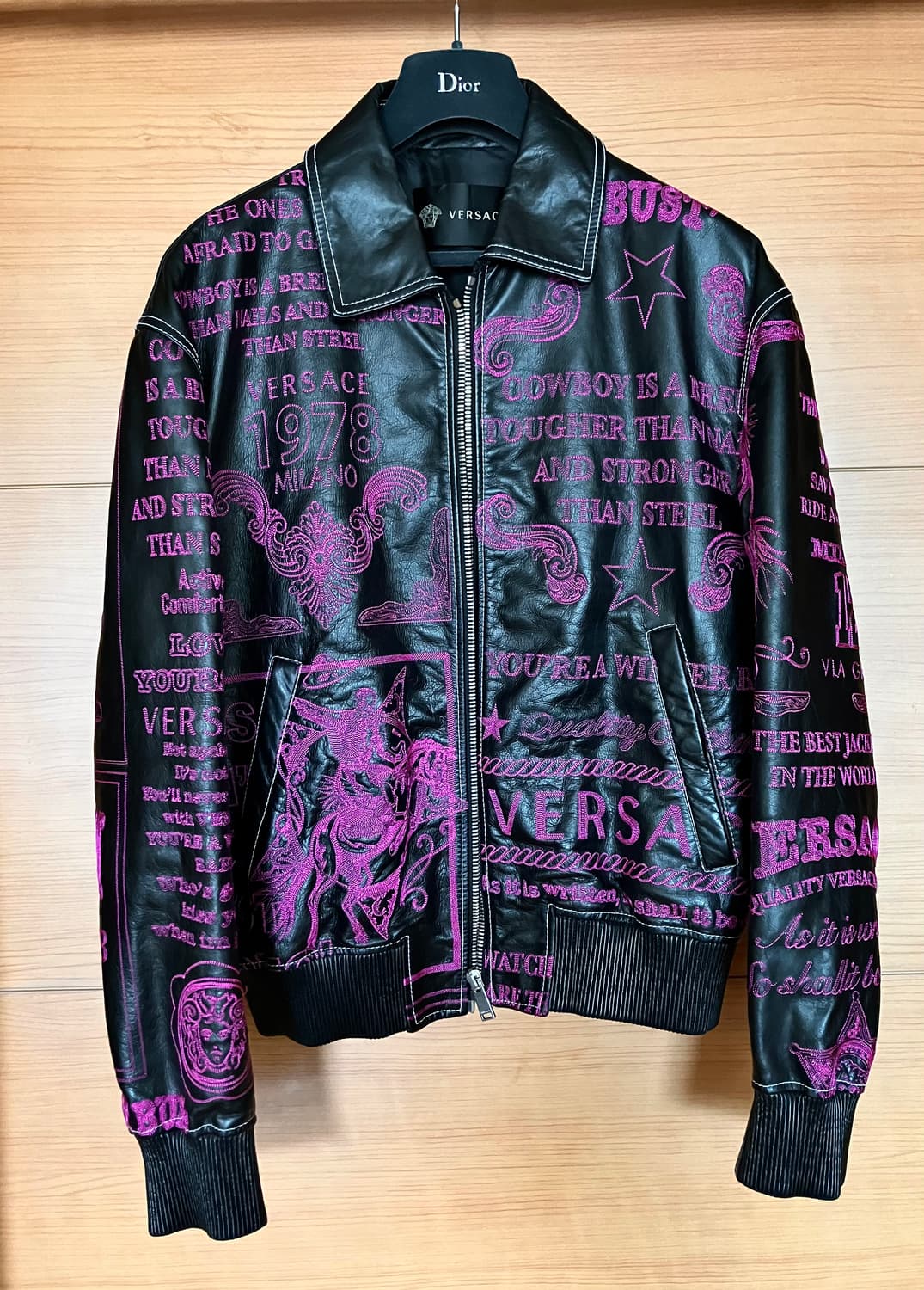 베르사체 자수 가죽자켓 상품이미지3