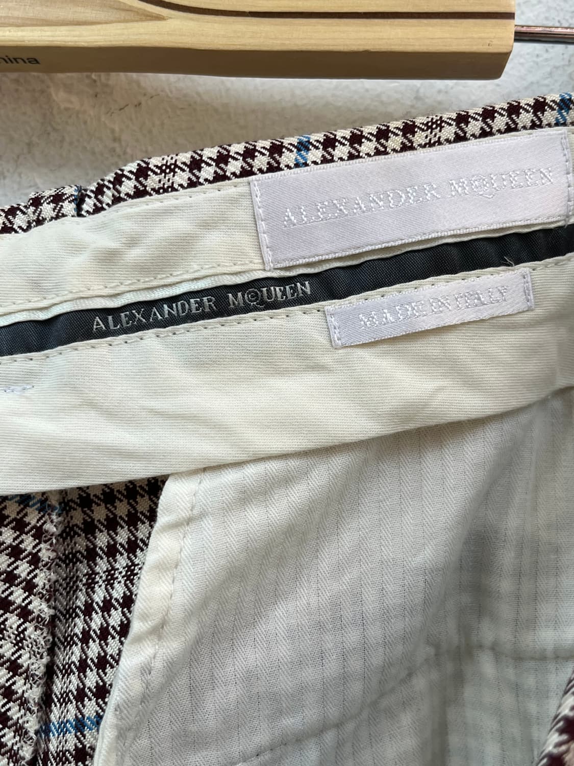 Alexander McQueen 체크패턴 슬랙스 48 상품이미지5