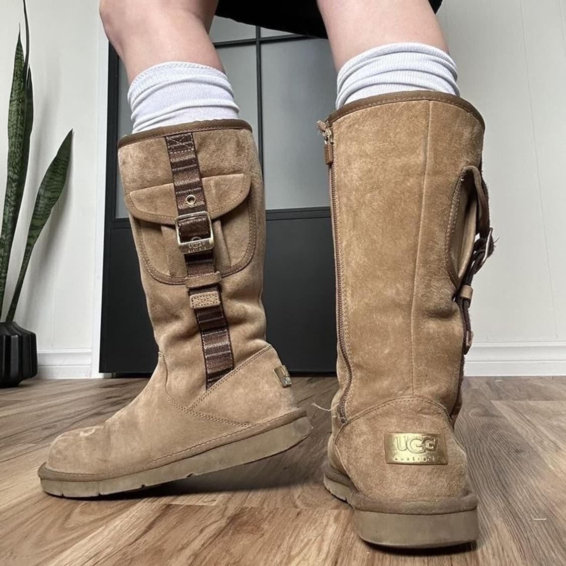 빈티지 어그 블랙 스웨이드 부츠 / 블랙 바이커부츠 상품이미지1