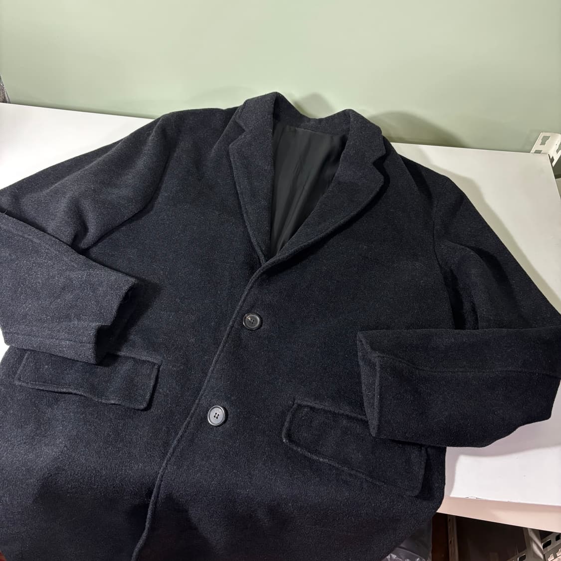 100 M 비바스튜디오 챠콜 싱글 울코트 상품이미지1