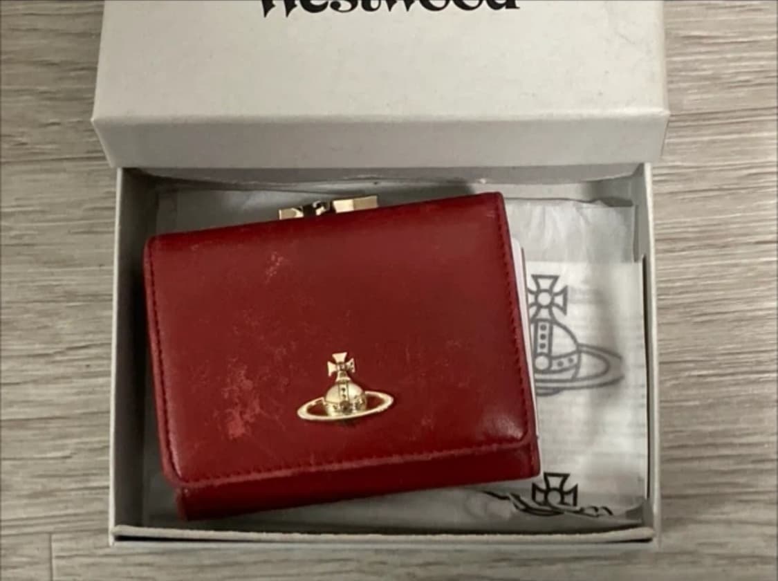 비비안웨스트우드 나파 스몰 레더 반지갑 오알비 금장 레드 삼단 상품이미지1