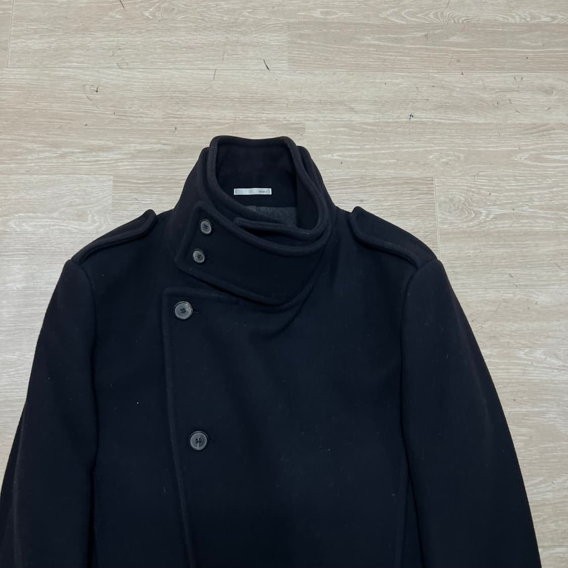 앤드지 모직 하이넥 오피서 코트 [네이비] L/100 상품이미지2