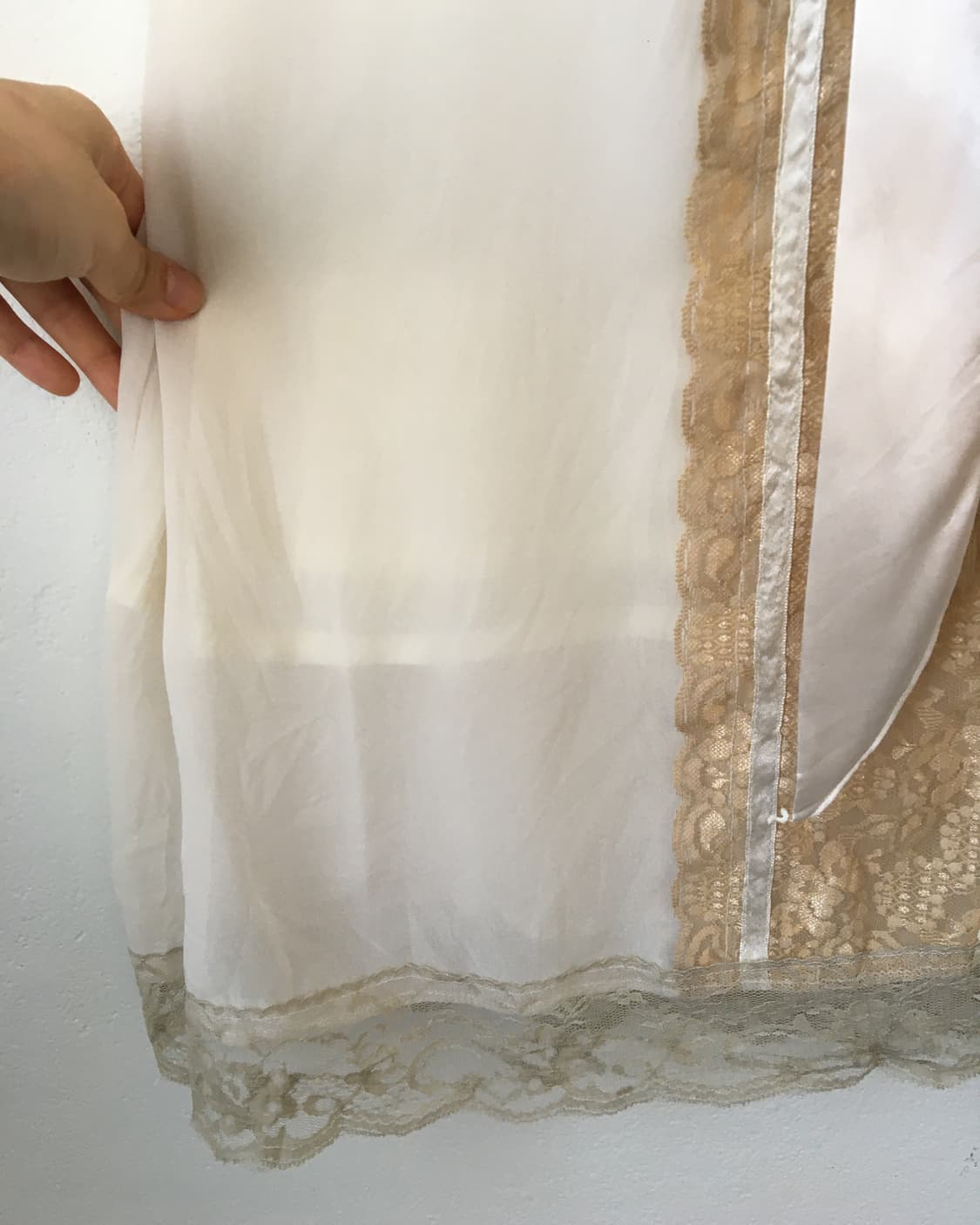 Lace trimming tied point sleeveless onep 상품이미지5