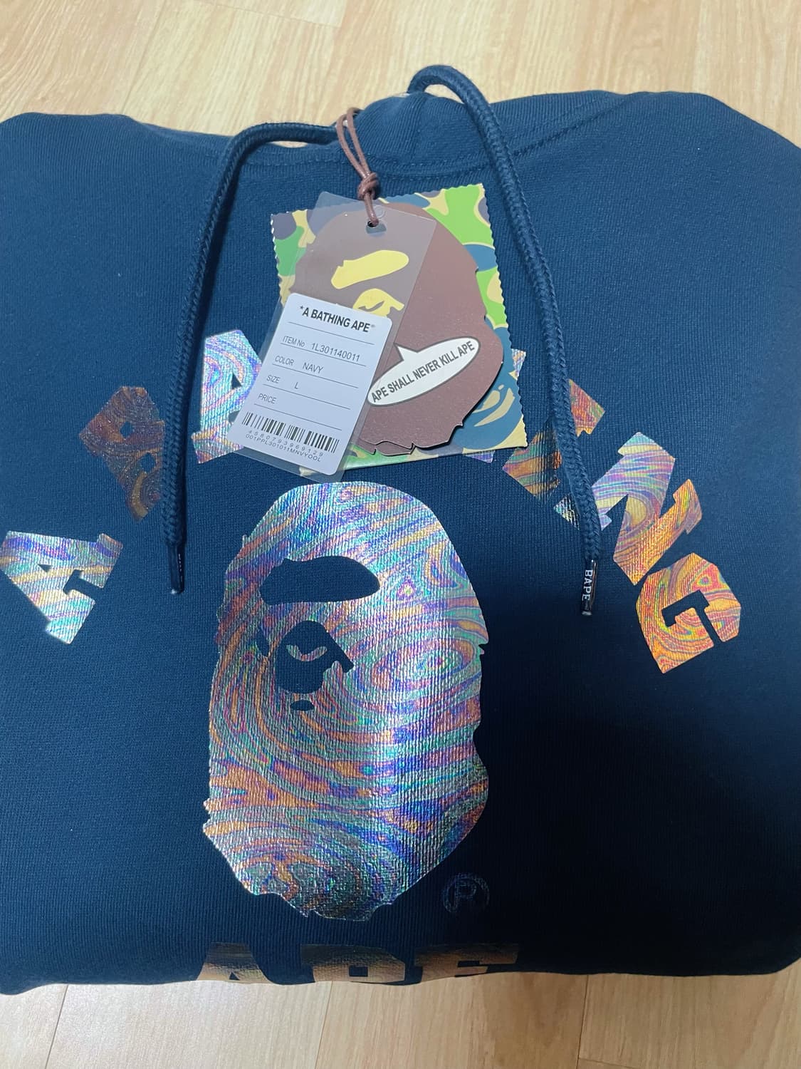 베이프 홀로그램후드 네이비 상품이미지8