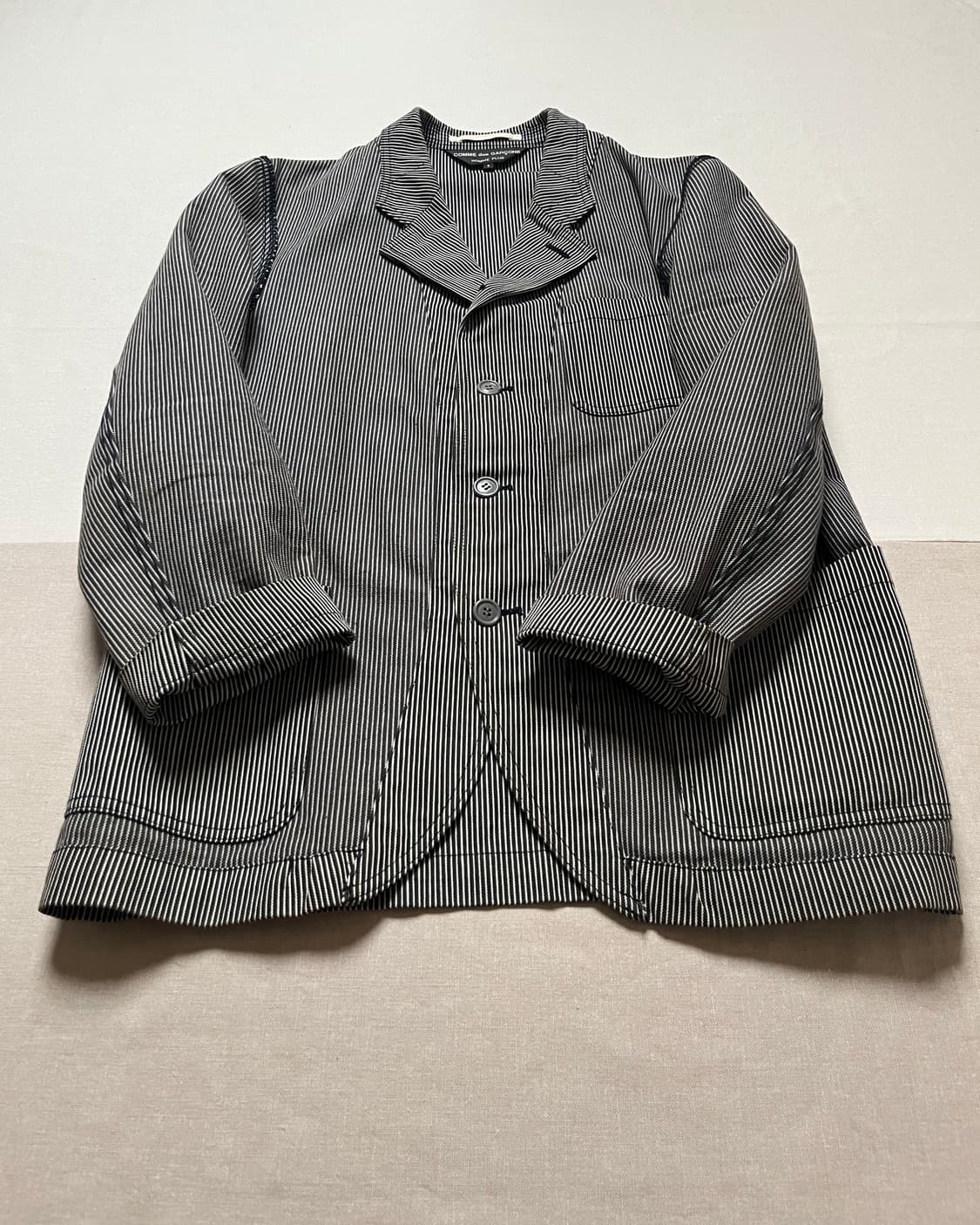 꼼데가르송 옴므플러스 02ss 스트라이프 테일러드 자켓 상품이미지3