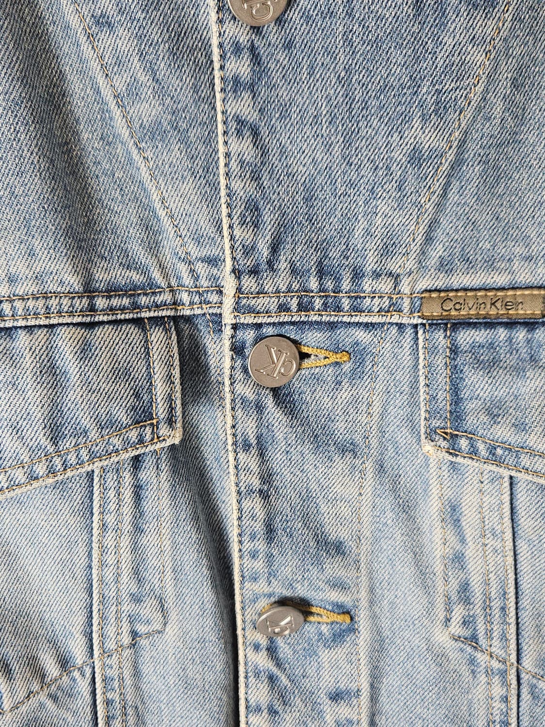 캘빈클라인 커팅 빈티지 데님자켓 워크 오리지널 생지코트 오버핏 남성 M 상품이미지4