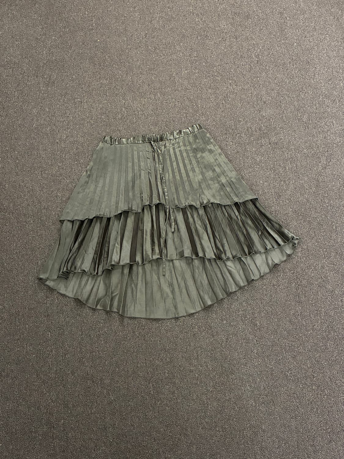 M)Japanese vintage 여성 셔링 언발 미디 스커트 상품이미지3