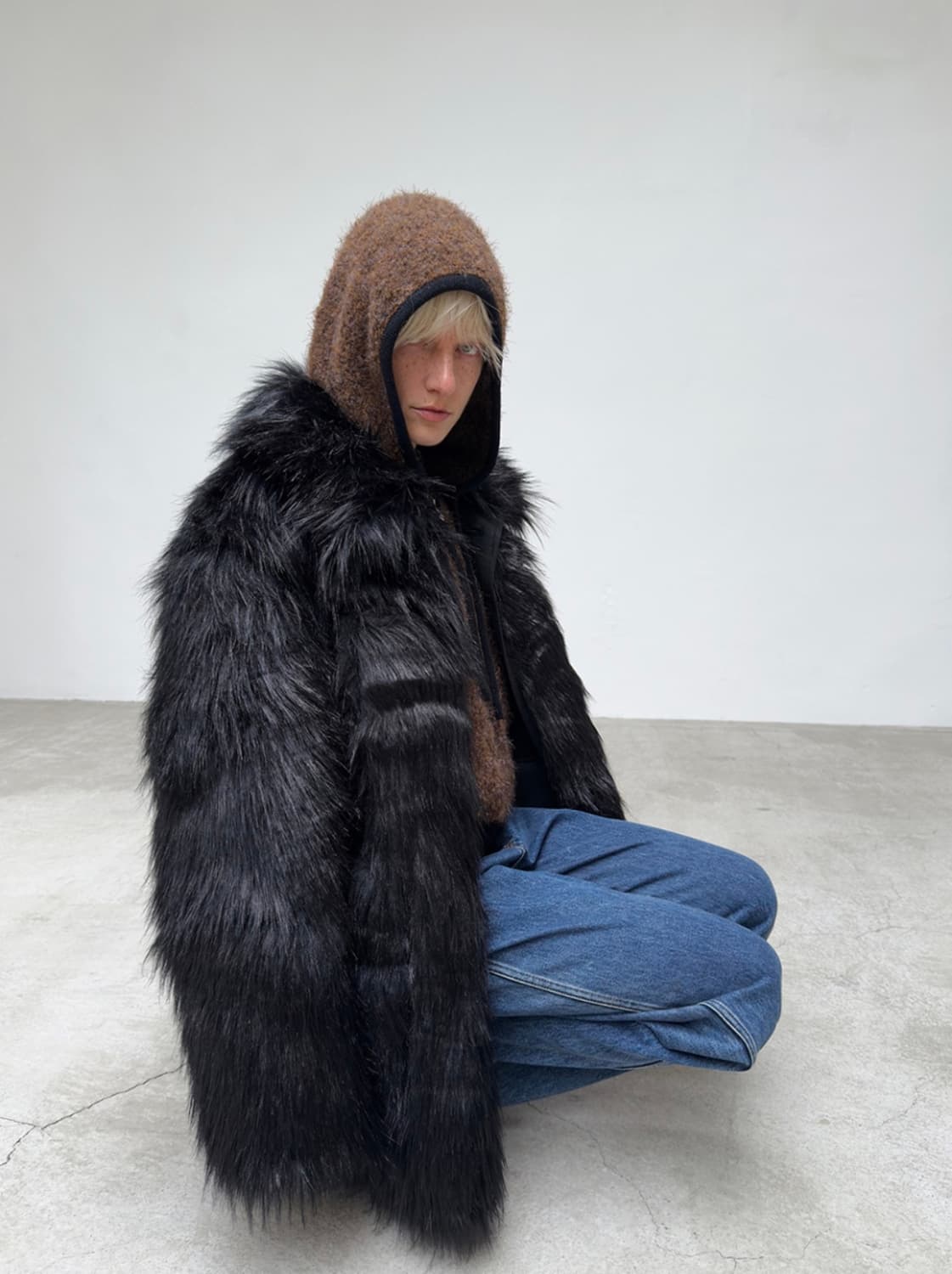 리버시블 퍼/Reversible Fur Mustang, BLACK 상품이미지1