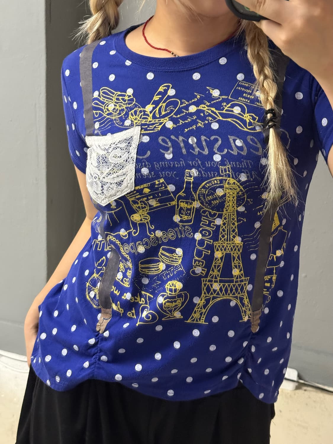 kitsch printing detail dot top 상품이미지3