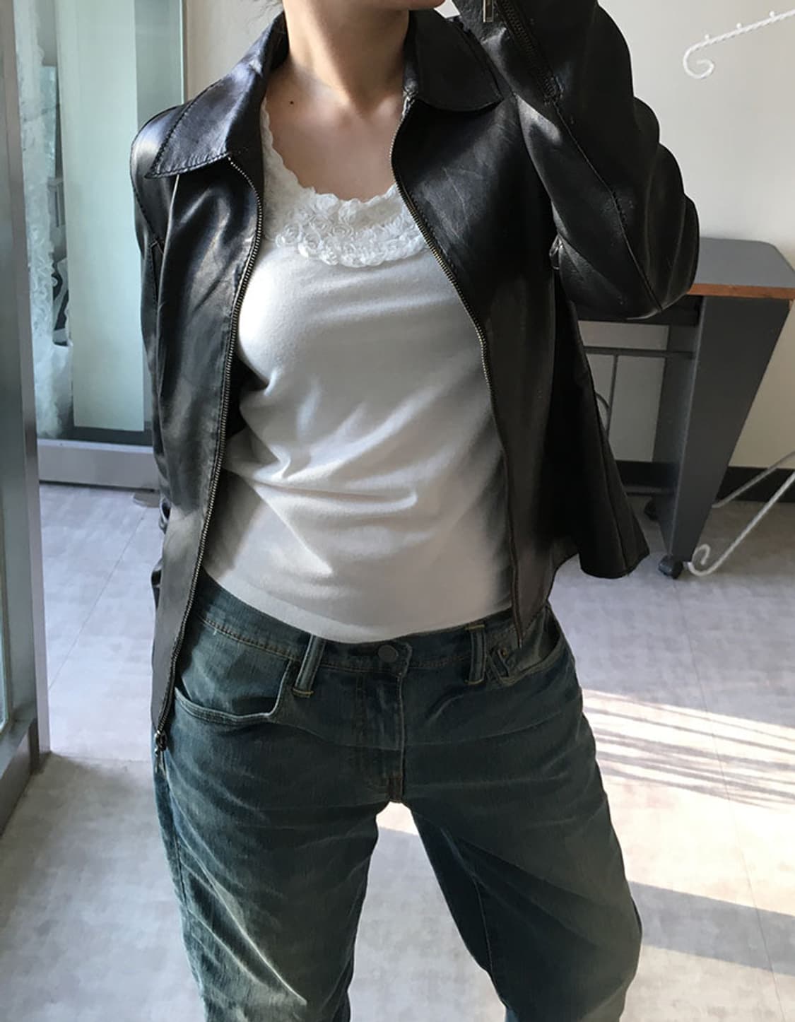 silm leather jacket 상품이미지6