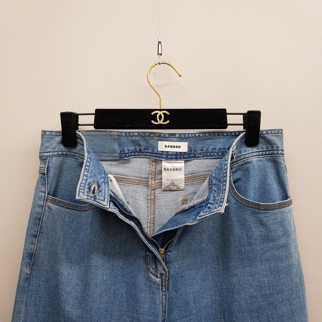 산드로 2022 하이웨스트 와이드 데님 팬츠 64-88사이즈 상품이미지2