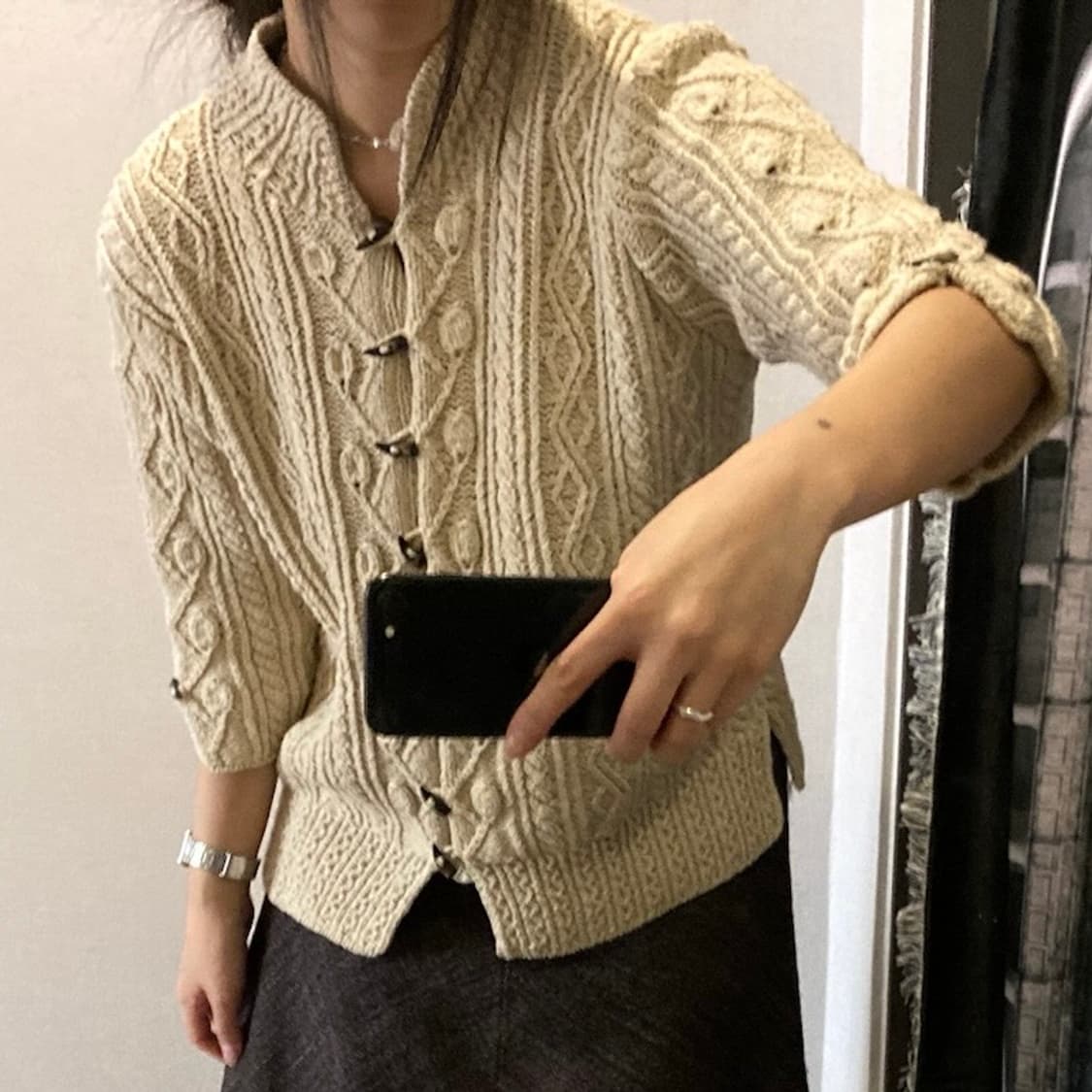 7부 니트 떡볶이 가디건 상품이미지2