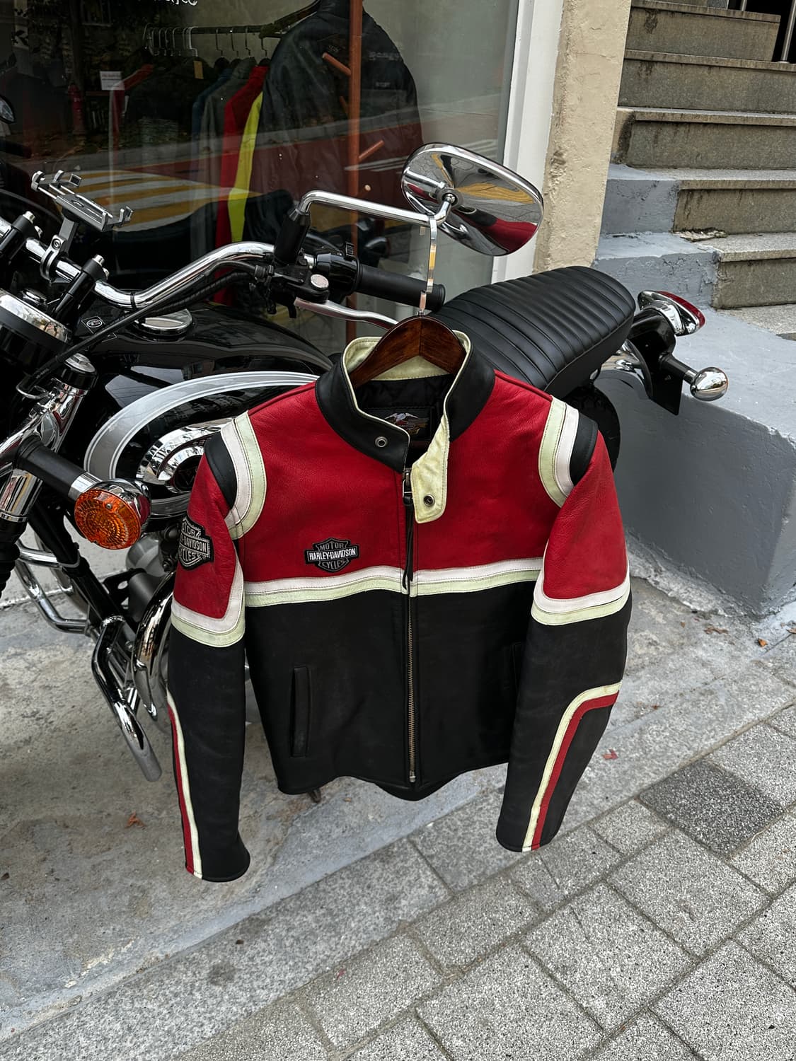 할리데이비슨 빈티지 레더 레이싱 자켓 상품이미지1