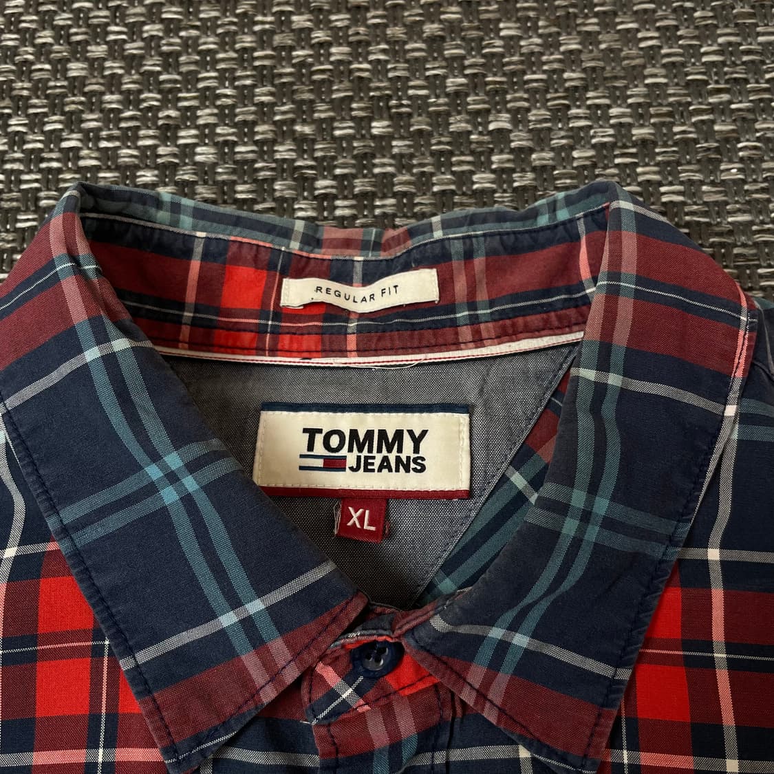 타미힐피거 레드블루 체크 긴팔 셔츠 레귤러핏 XL 상품이미지4