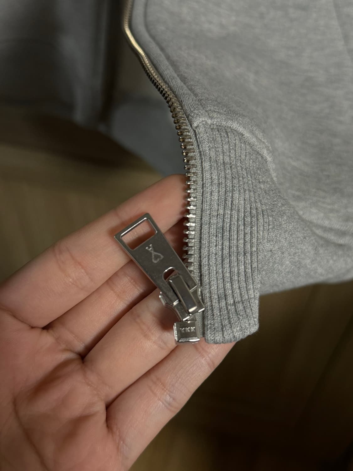 아미 24SS 스몰로고 하트 자수 후드집업 그레이 M 상품이미지7