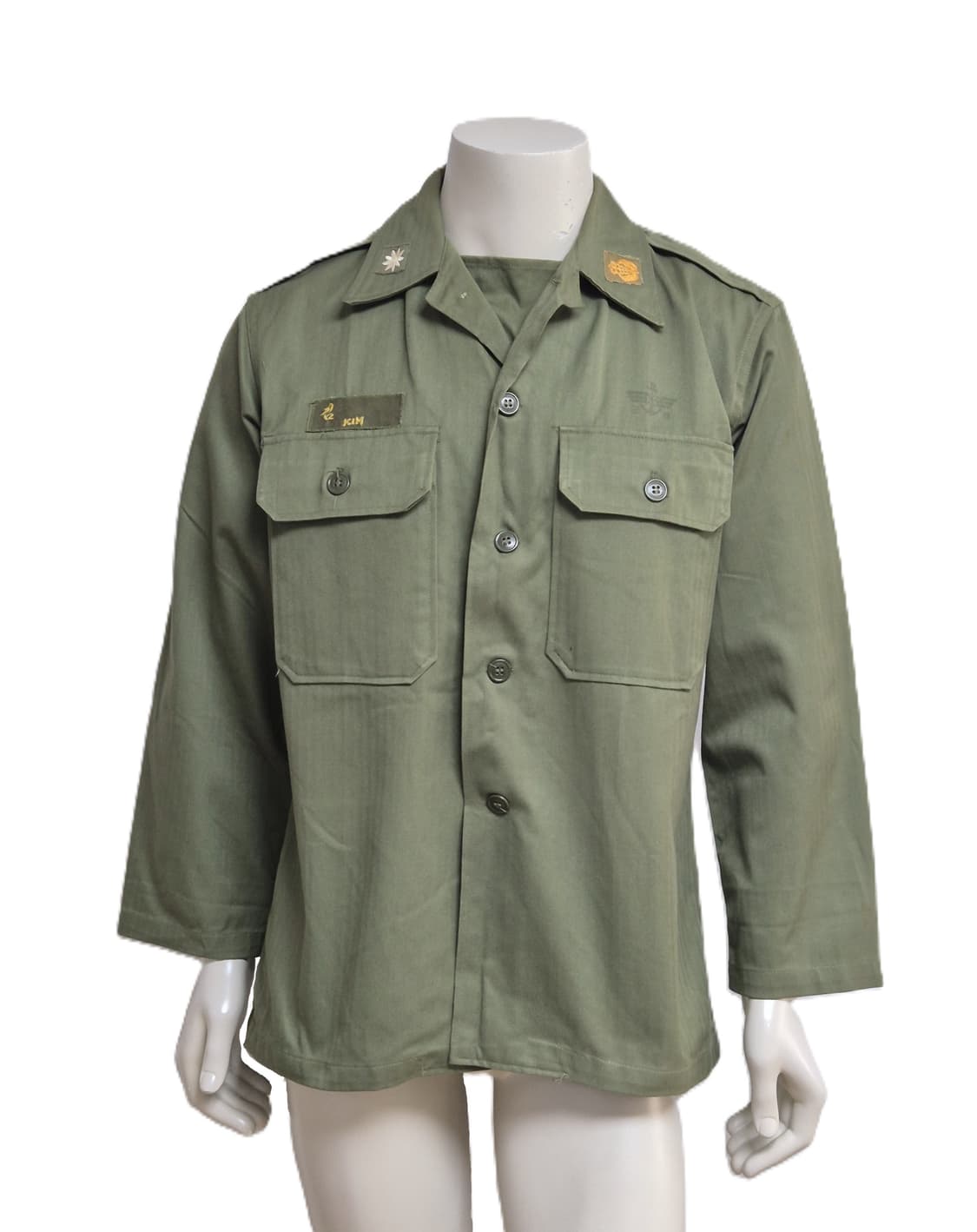 육군 구형 의무 소령 70년대 민무늬 전투복 상의 자켓 (L) 상품이미지1