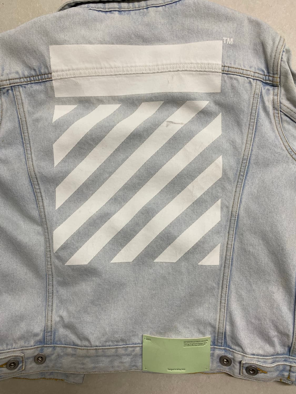 (W) 오프화이트 다이애그 레귤러 자켓 라이트 블루 상품이미지4