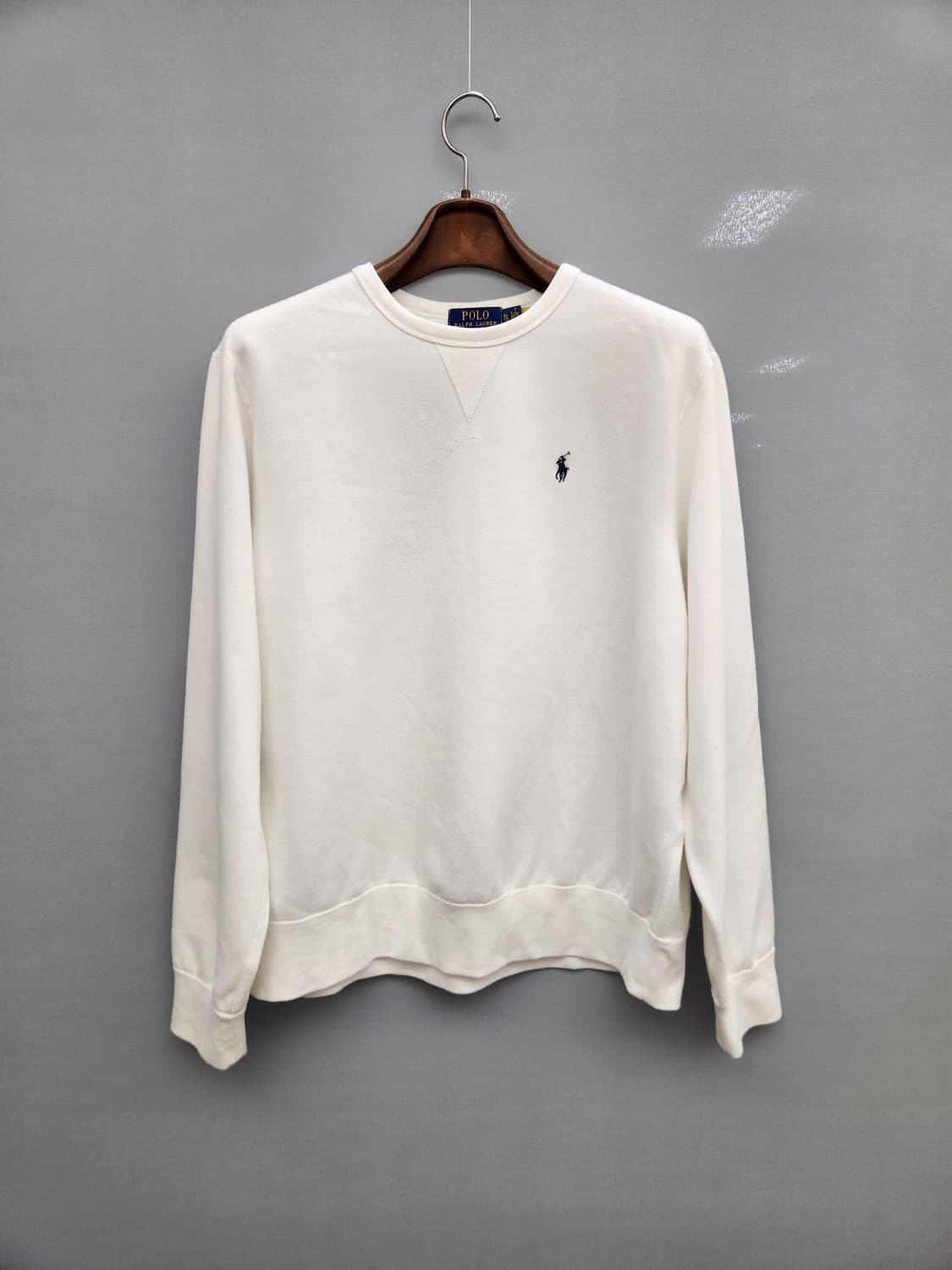 폴로 랄프로렌 화이트 기모 맨투맨 상품이미지1