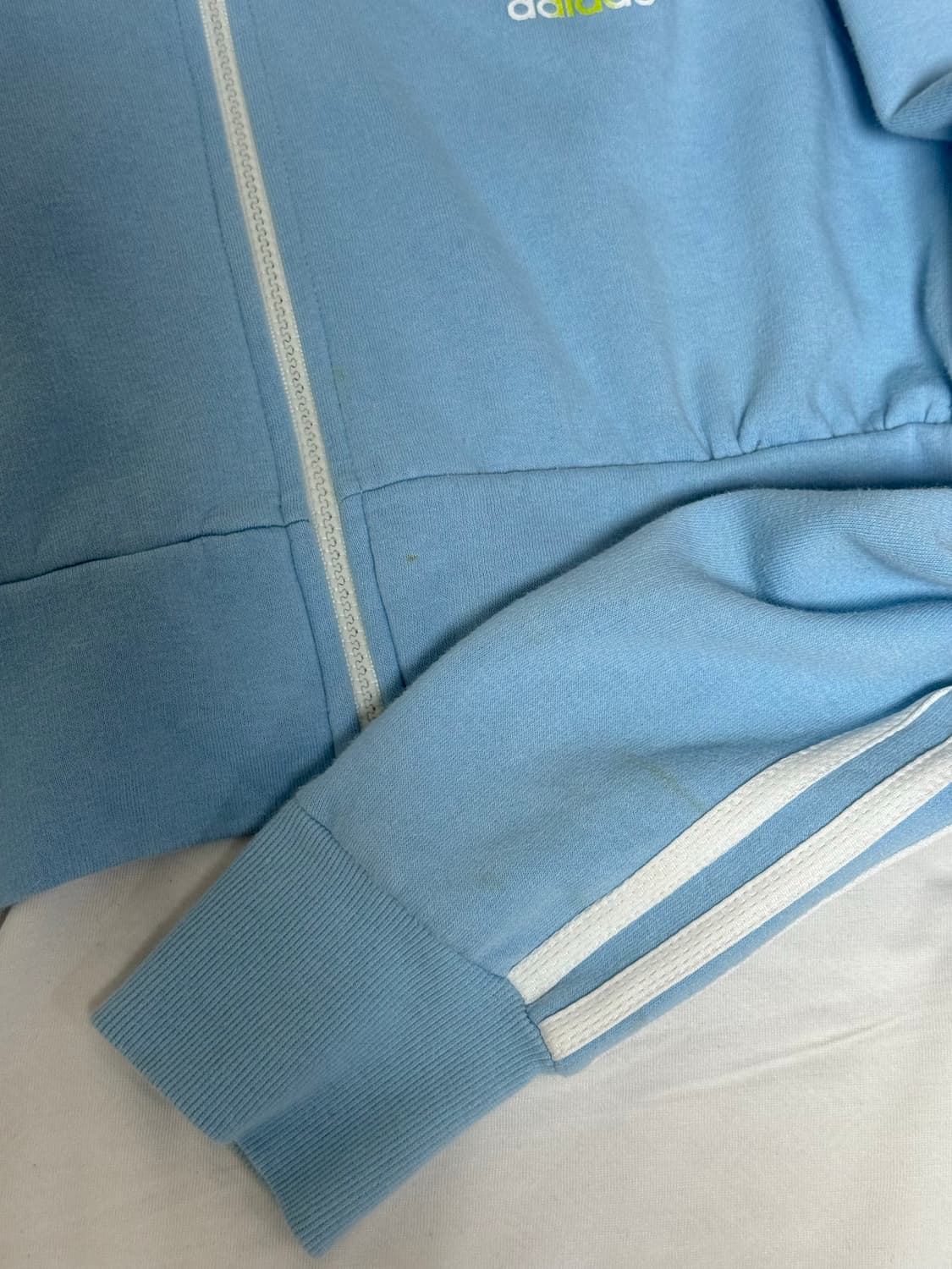 아디다스 커스텀 크롭 스카이블루 져지 집업 상품이미지3