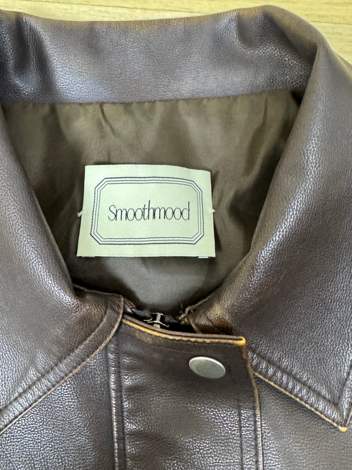 스무드무드 카펜더스 레더 자켓 브라운 OS 상품이미지5