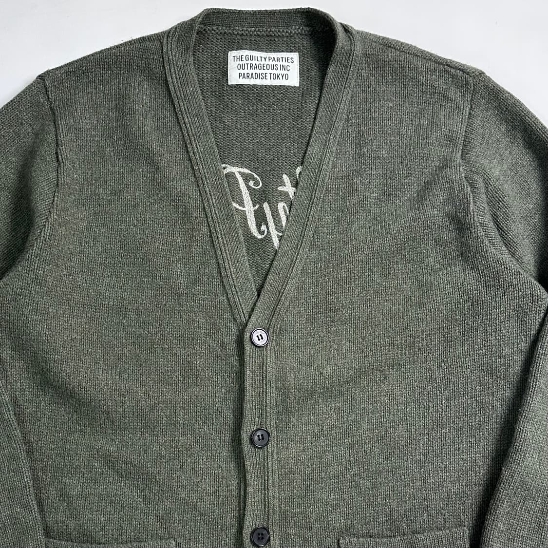 와코마리아 체인스티치 울 가디건 상품이미지2