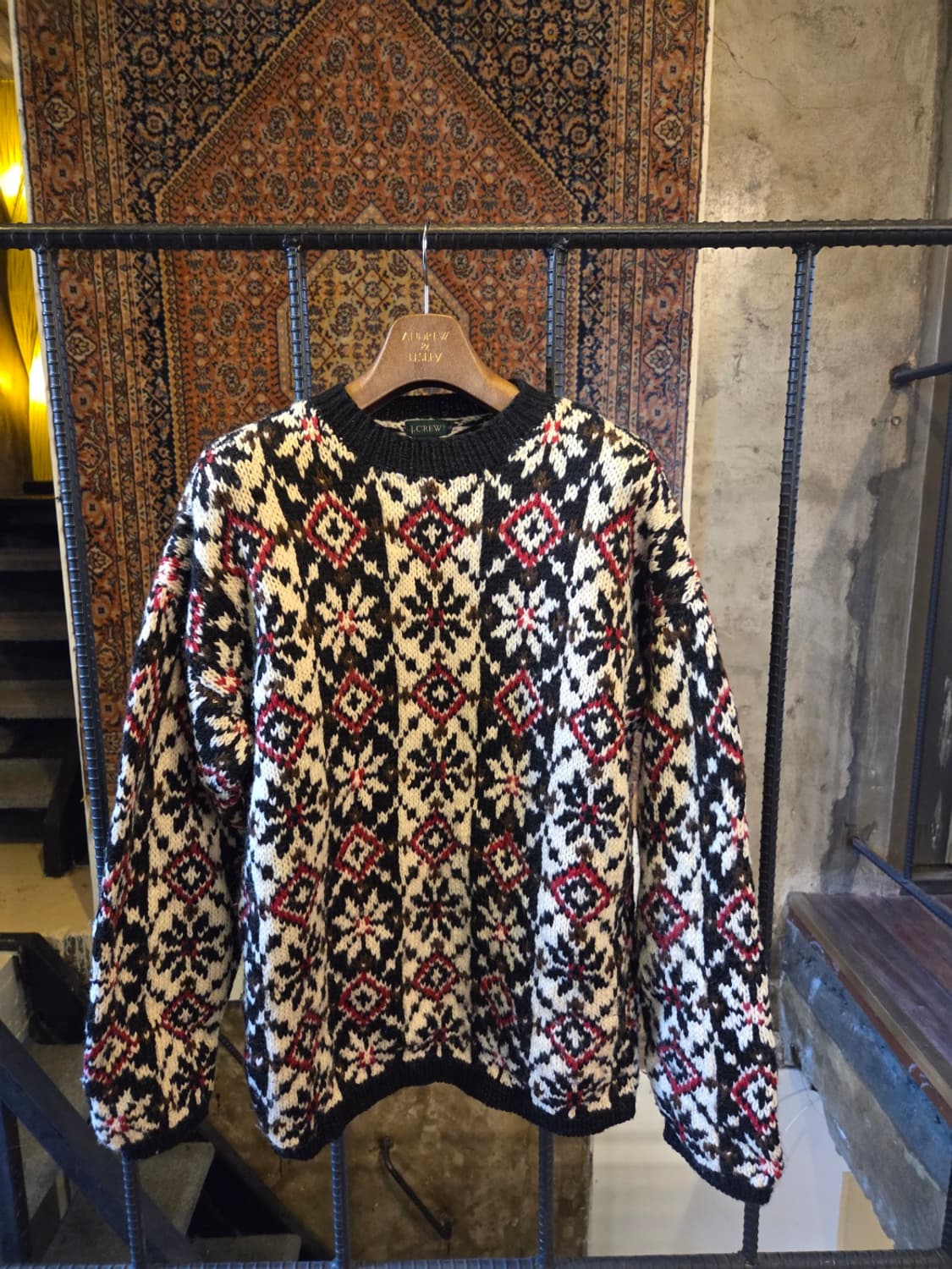 90'S 올드 제이크루 노르딕패턴 니트  상품이미지9