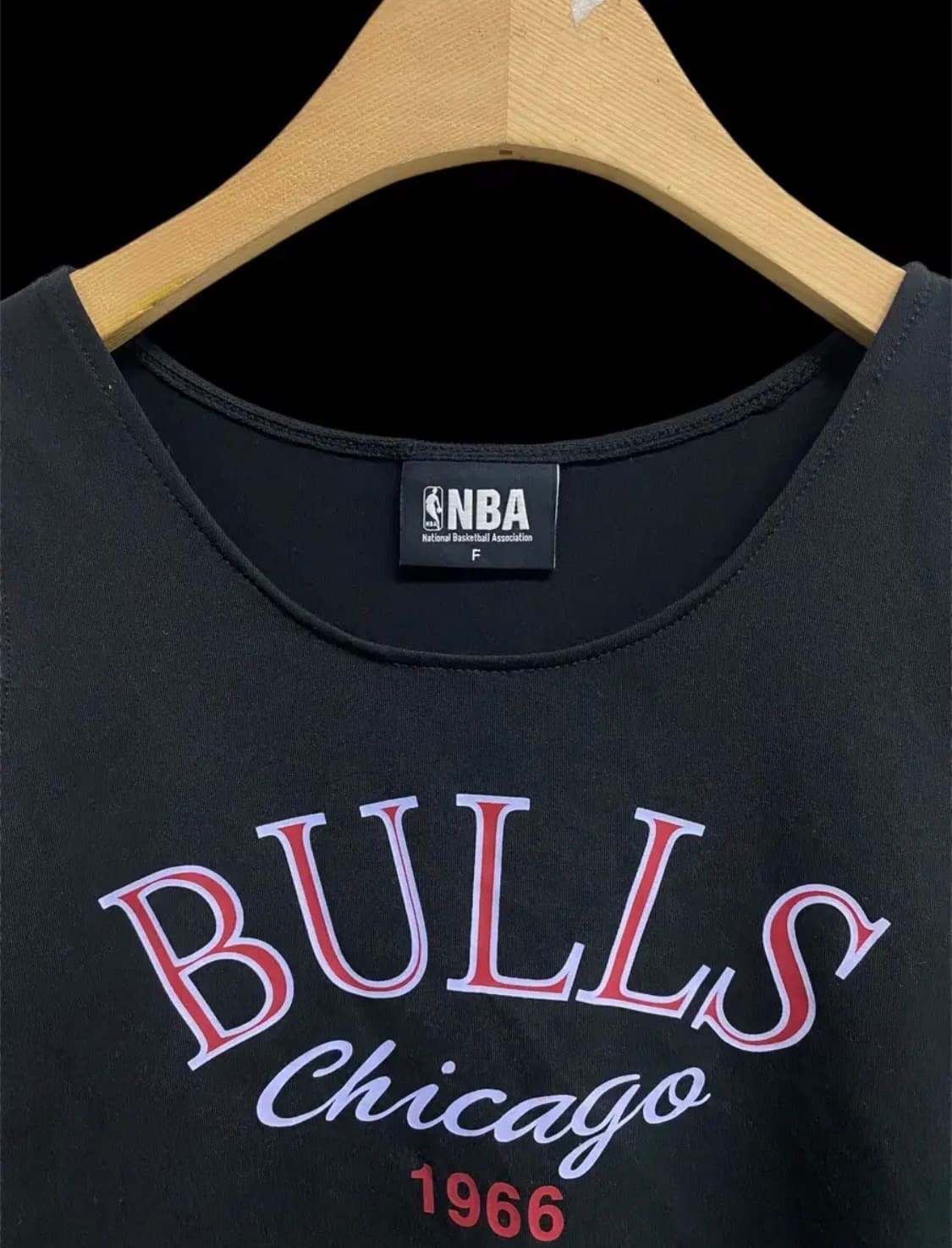 NBA 시카고 불스 여성용 블랙 크롭나시 S 상품이미지3