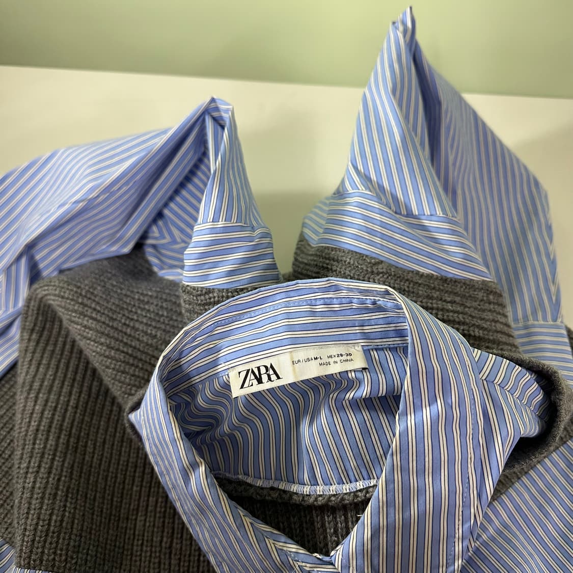 M-L 자라맨 루즈오버핏 니트베스트 도킹셔츠 상품이미지3