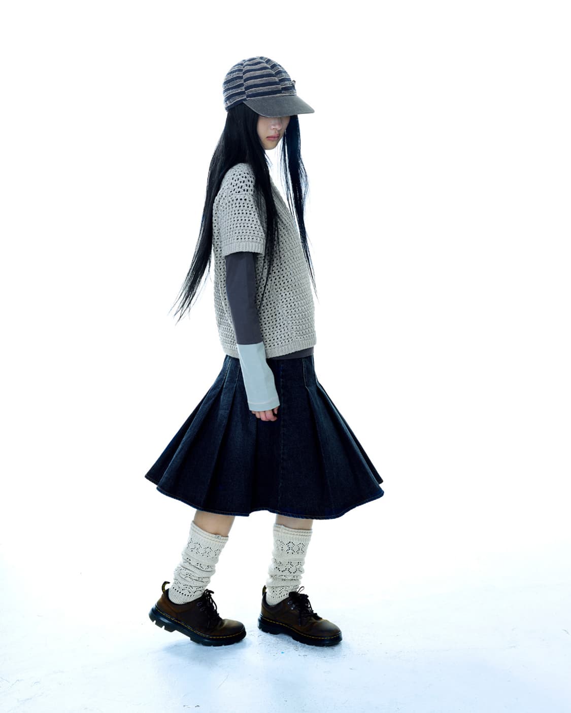 peach stripe cap navy 상품이미지6