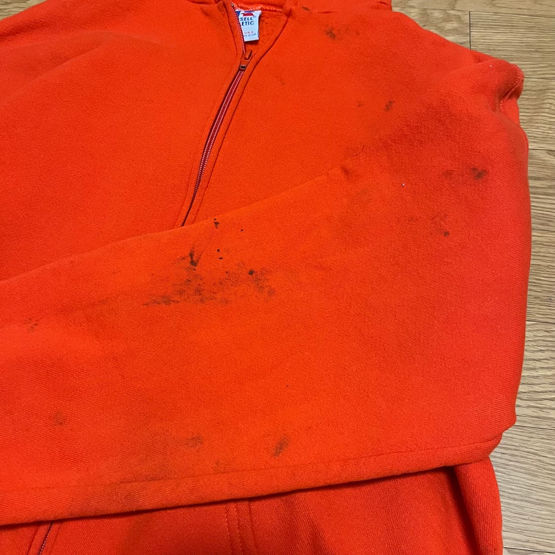[L] 90s USA 빈티지 러셀 후드집업 오렌지 상품이미지3