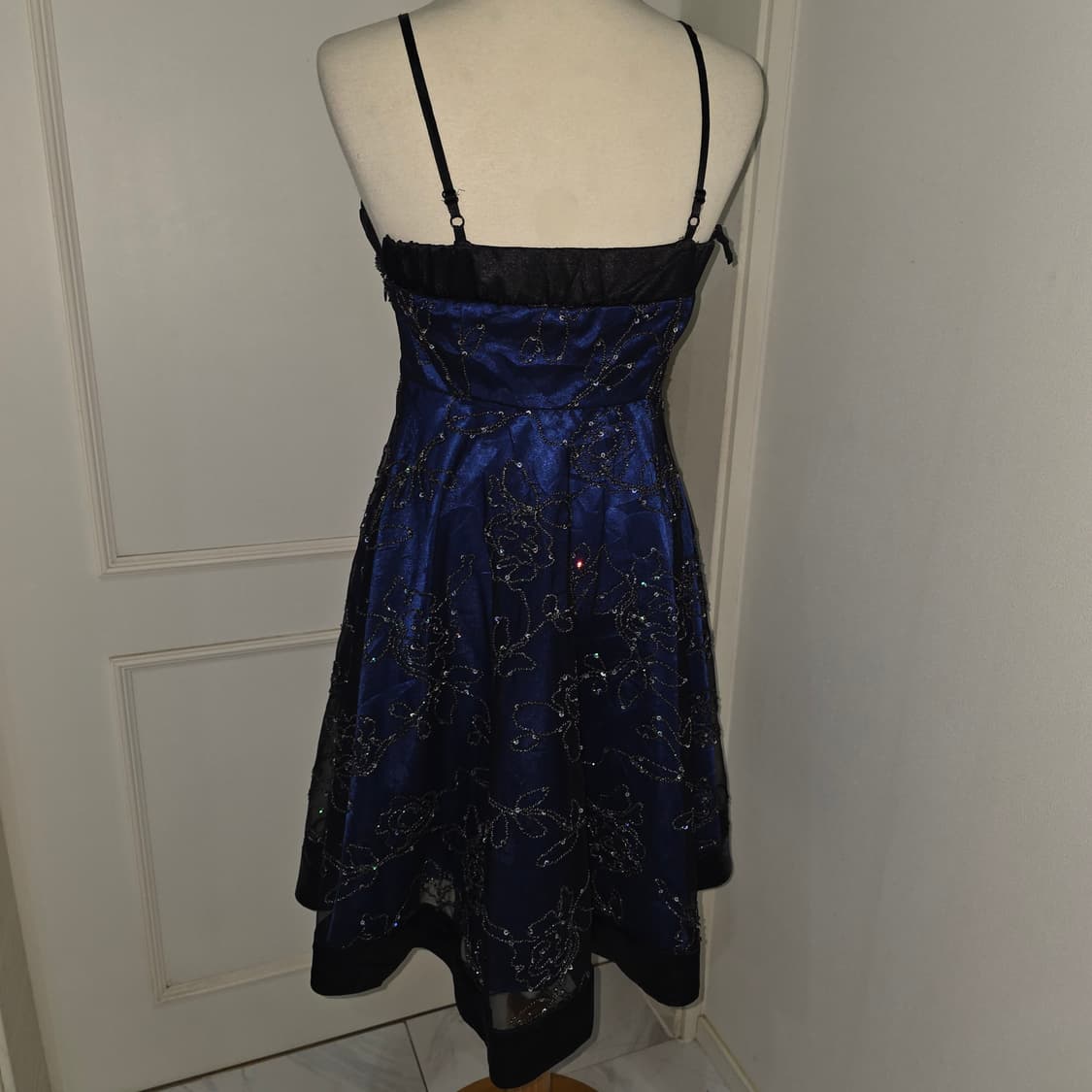 일본빈티지)파티걸 오네갸루st 보헤미안서브컬쳐 댄스연말핀터깔 블루드레스 상품이미지4