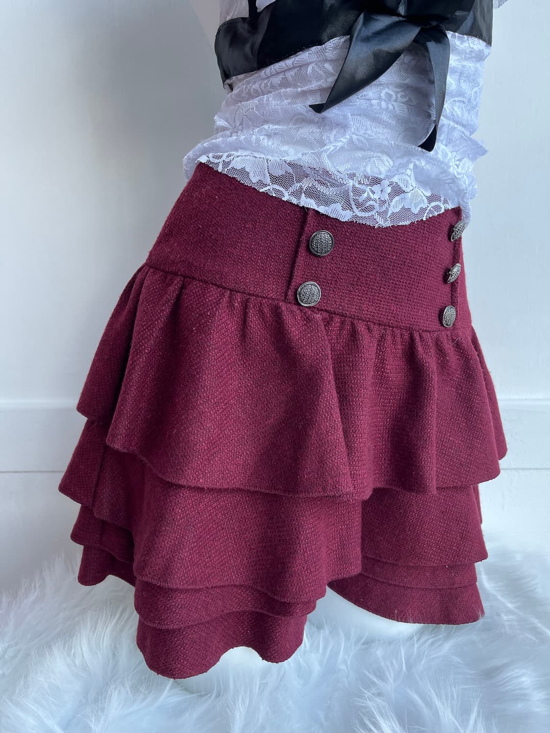 레드 와인 캉캉 스커트 상품이미지2