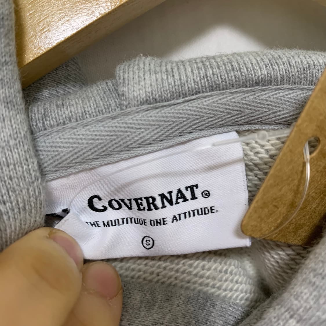 커버낫 빈티지 로고 후드티 그레이 S 남녀공용 상품이미지7