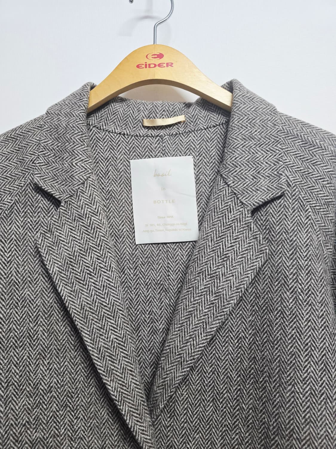 바질인보틀 basil in bottle 헤링본 롱 코트 상품이미지2