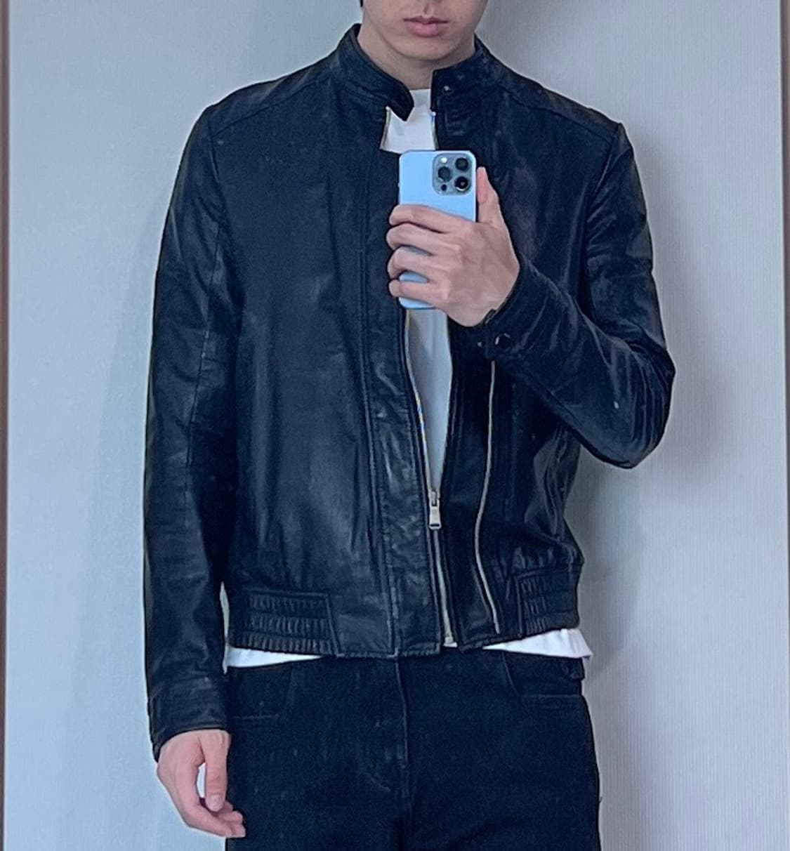 고트가죽 싱글라이더자켓 상품이미지2