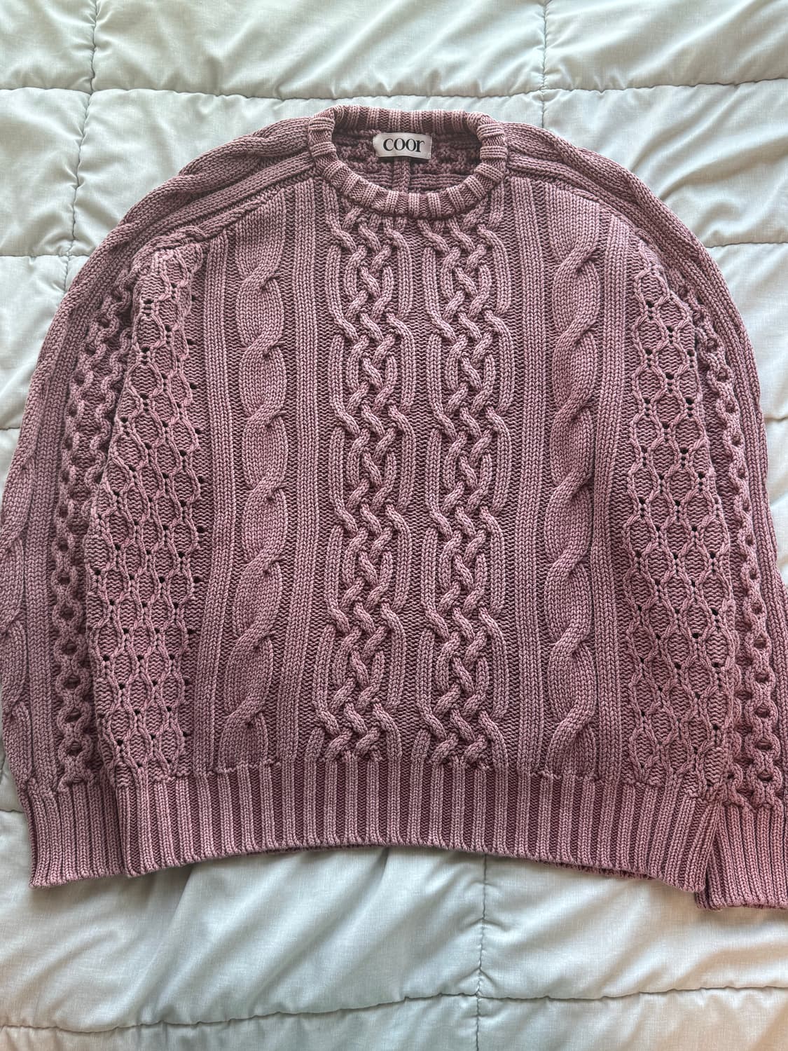 쿠어 케이블 믹스드 다잉 크루넥스웨터 L 상품이미지1