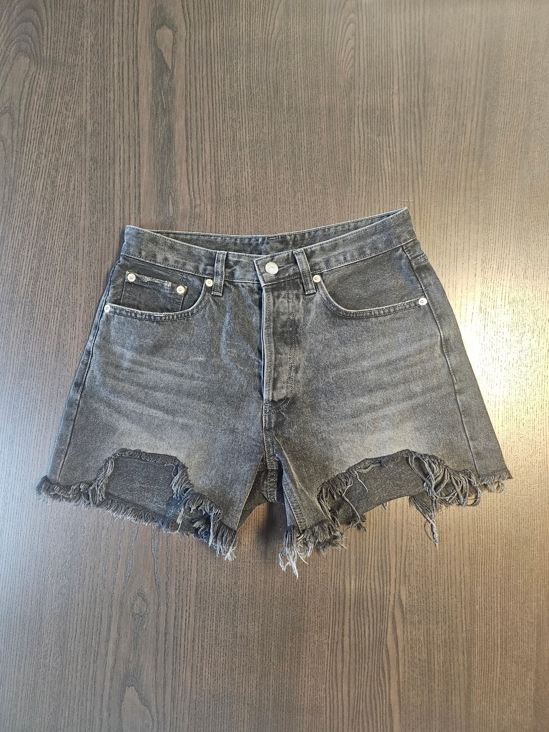 브루하하 블랙 데미지 숏팬츠 S 상품이미지1