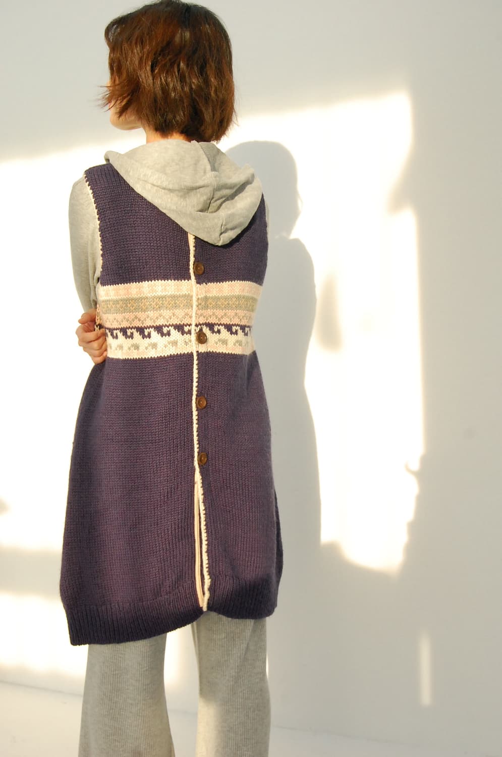 Denim dungaree knit one piece 상품이미지1