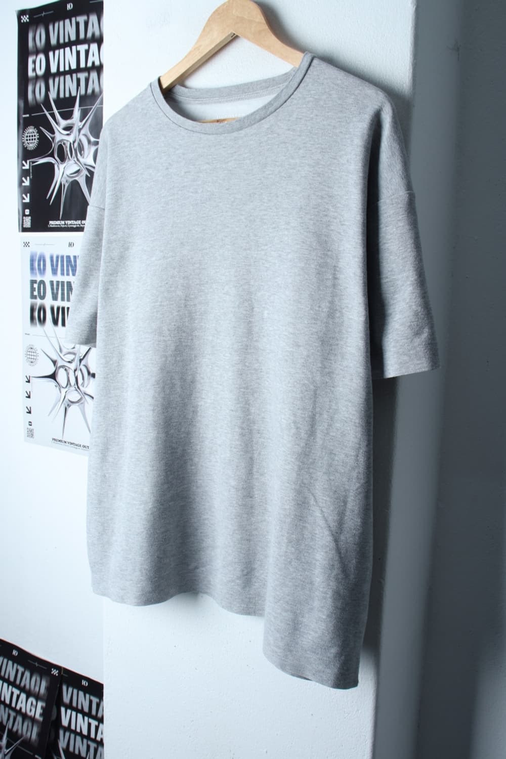 (2XL) 언코티드 반팔 티셔츠 빅사이즈 그레이 무지-H31016 상품이미지1