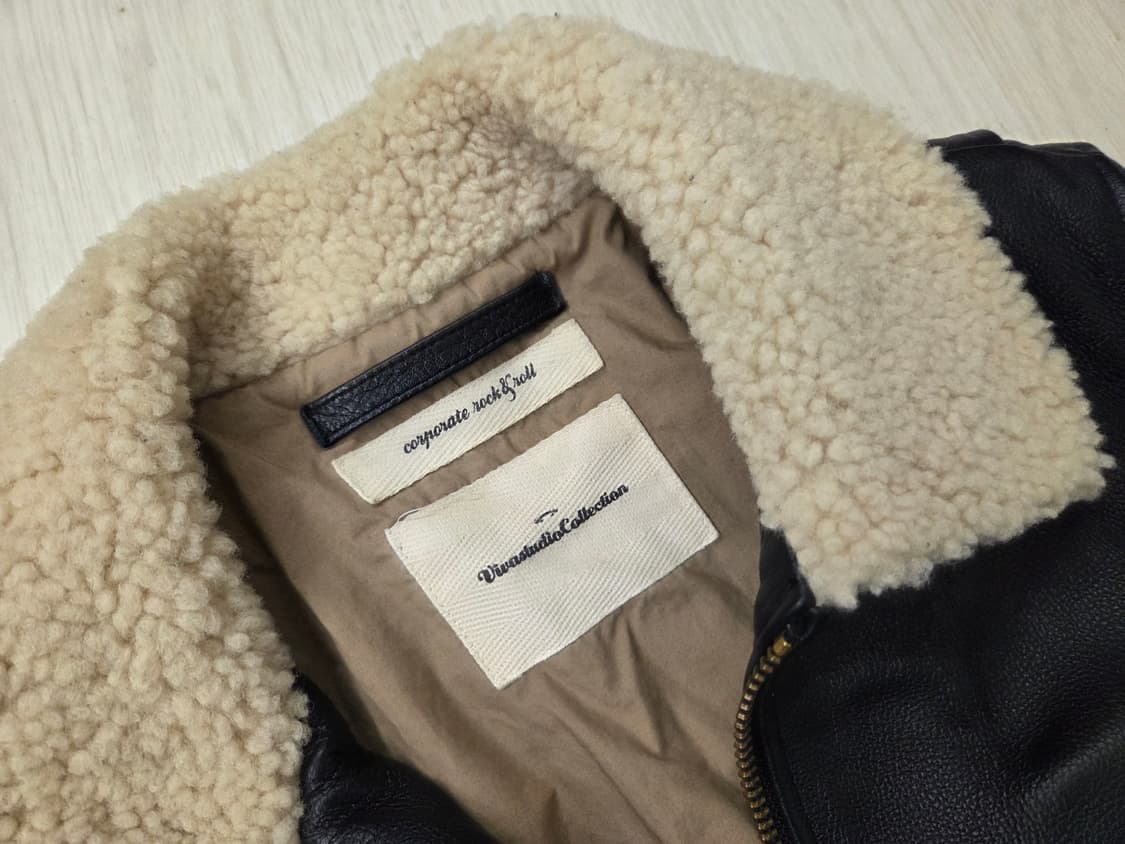 비바스튜디오 양털 가죽 봄버 자켓 상품이미지2