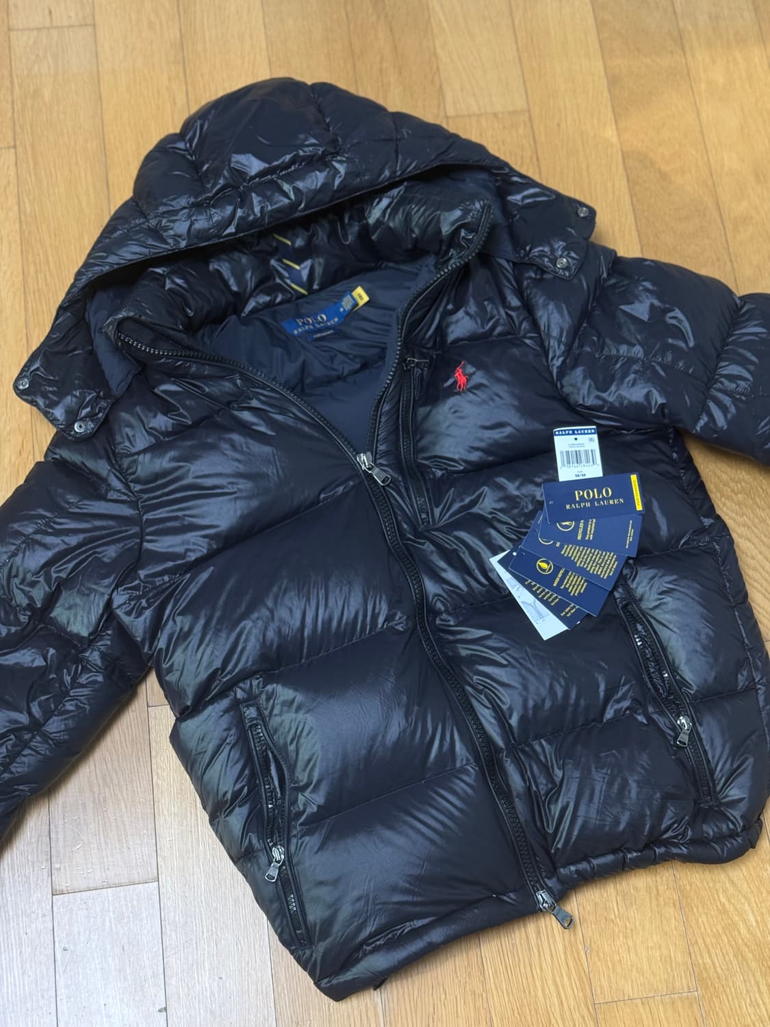 폴로 랄프로렌 유광 패딩 m 상품이미지1