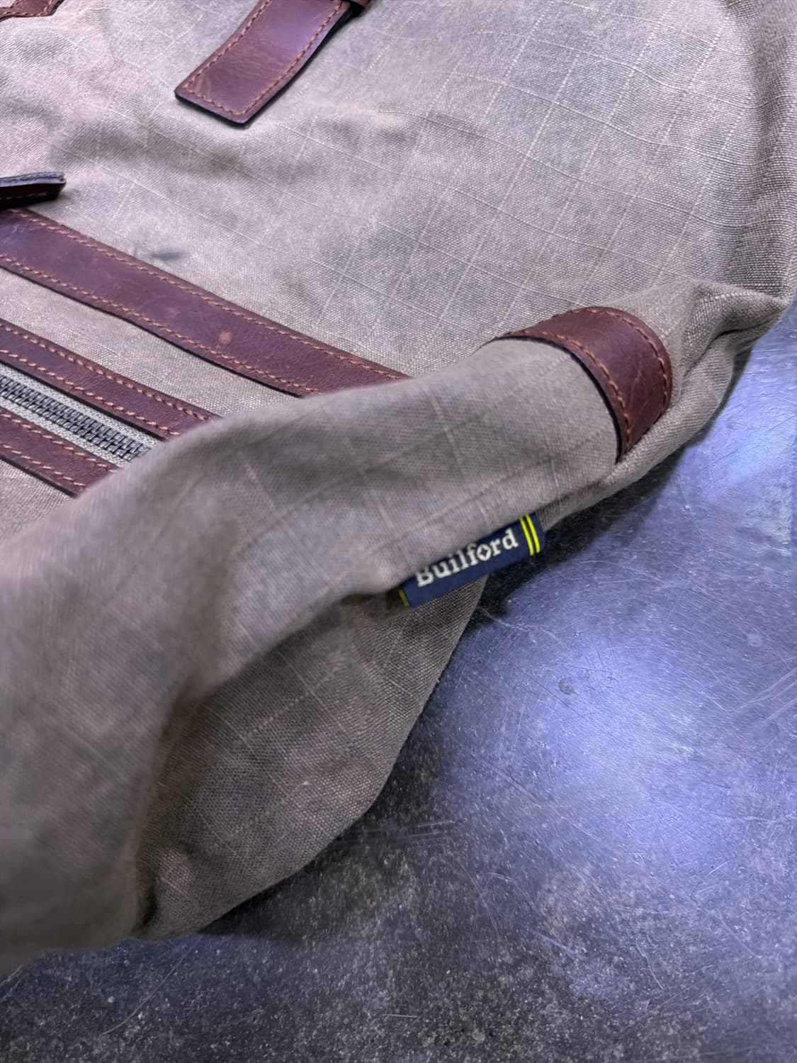 빌포드 캔버스 가죽 왁스 워싱 메이 빈티지 토트백 다크오크 상품이미지6